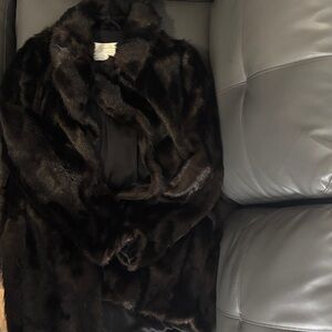 Zara Dark Brown Faux Fur Coat